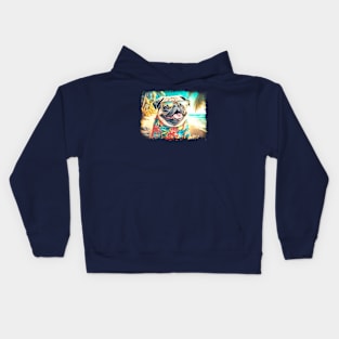 Beach Pug Kids Hoodie